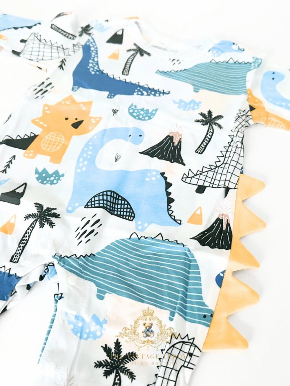 NWT Cute Kids Sleep N' Play One-piece Bodysuit Romper Pajamas Dinosaurs 0-3M - Picture 2 of 2